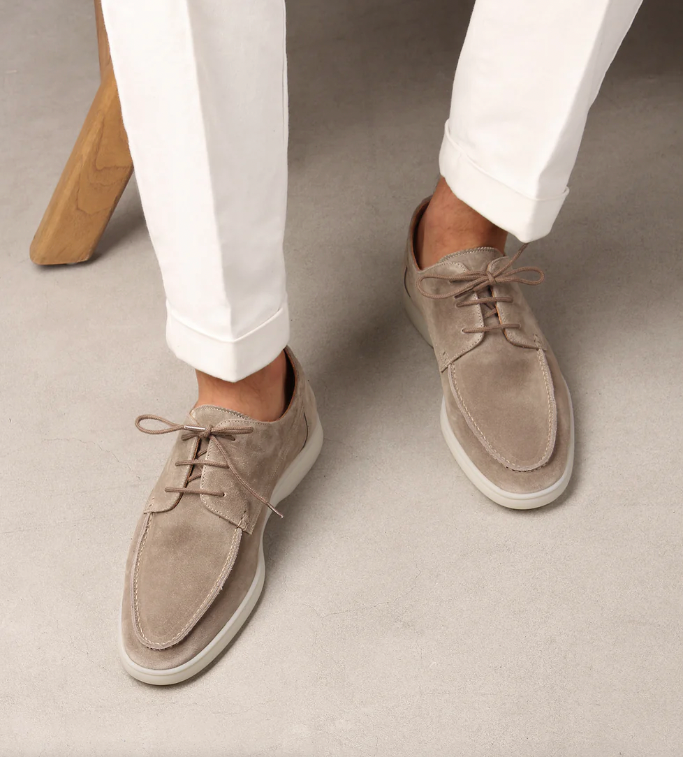 Zapatos Derby de Ante Hombre Cordones Suela Ligera