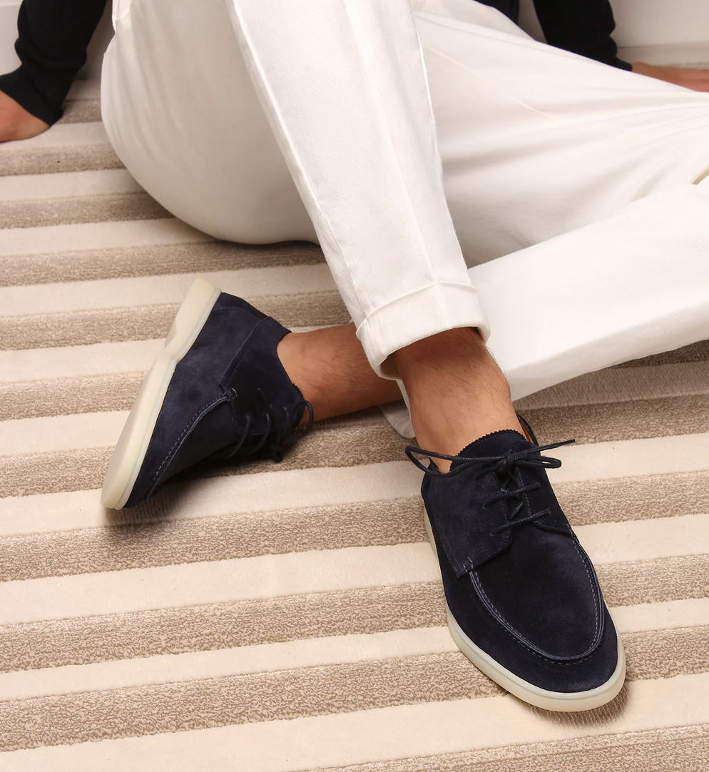 Zapatos Derby de Ante Hombre Cordones Suela Ligera