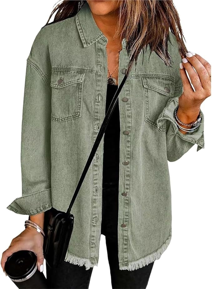 Sobrecamisa Mujer Vaquera Oversize Manga Larga Bolsillos