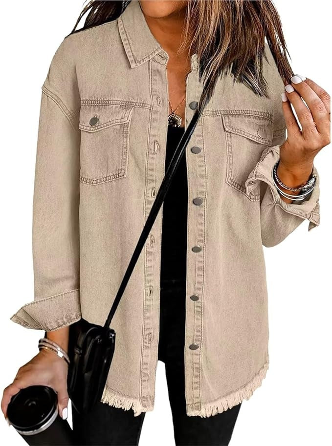 Sobrecamisa Mujer Vaquera Oversize Manga Larga Bolsillos