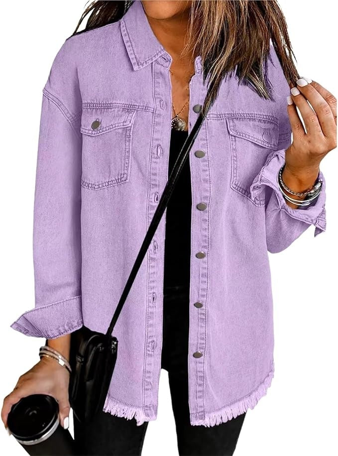 Sobrecamisa Mujer Vaquera Oversize Manga Larga Bolsillos
