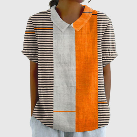 Camisa Oversize de Verano Estampada de Manga Corta Mujer