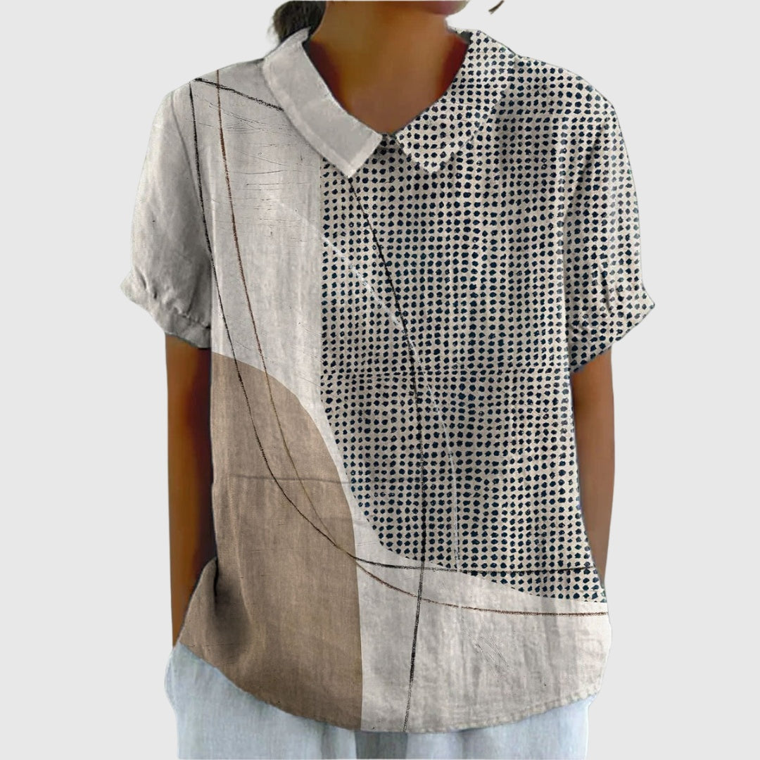 Camisa Oversize de Verano Estampada de Manga Corta Mujer