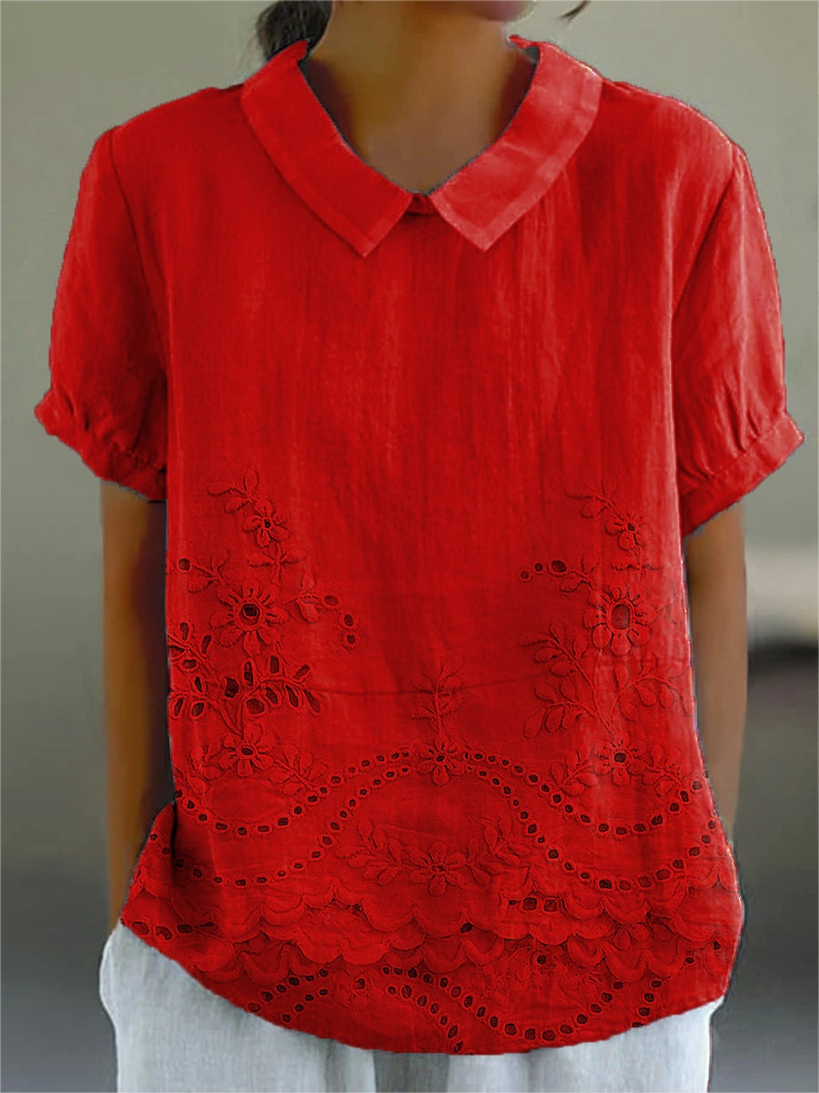 Camisa Oversize de Verano Estampada de Manga Corta Mujer