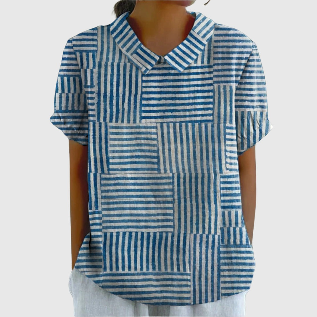 Camisa Oversize de Verano Estampada de Manga Corta Mujer