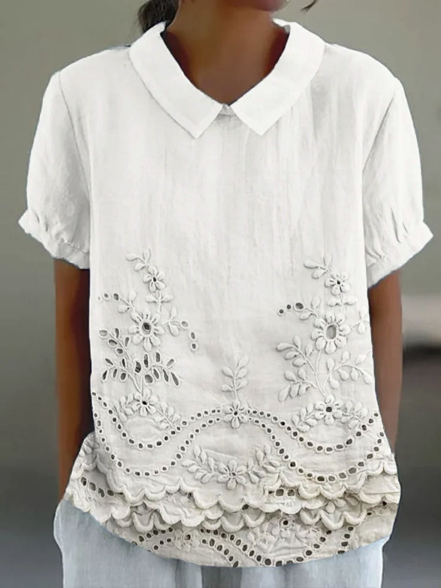 Camisa Oversize de Verano Estampada de Manga Corta Mujer