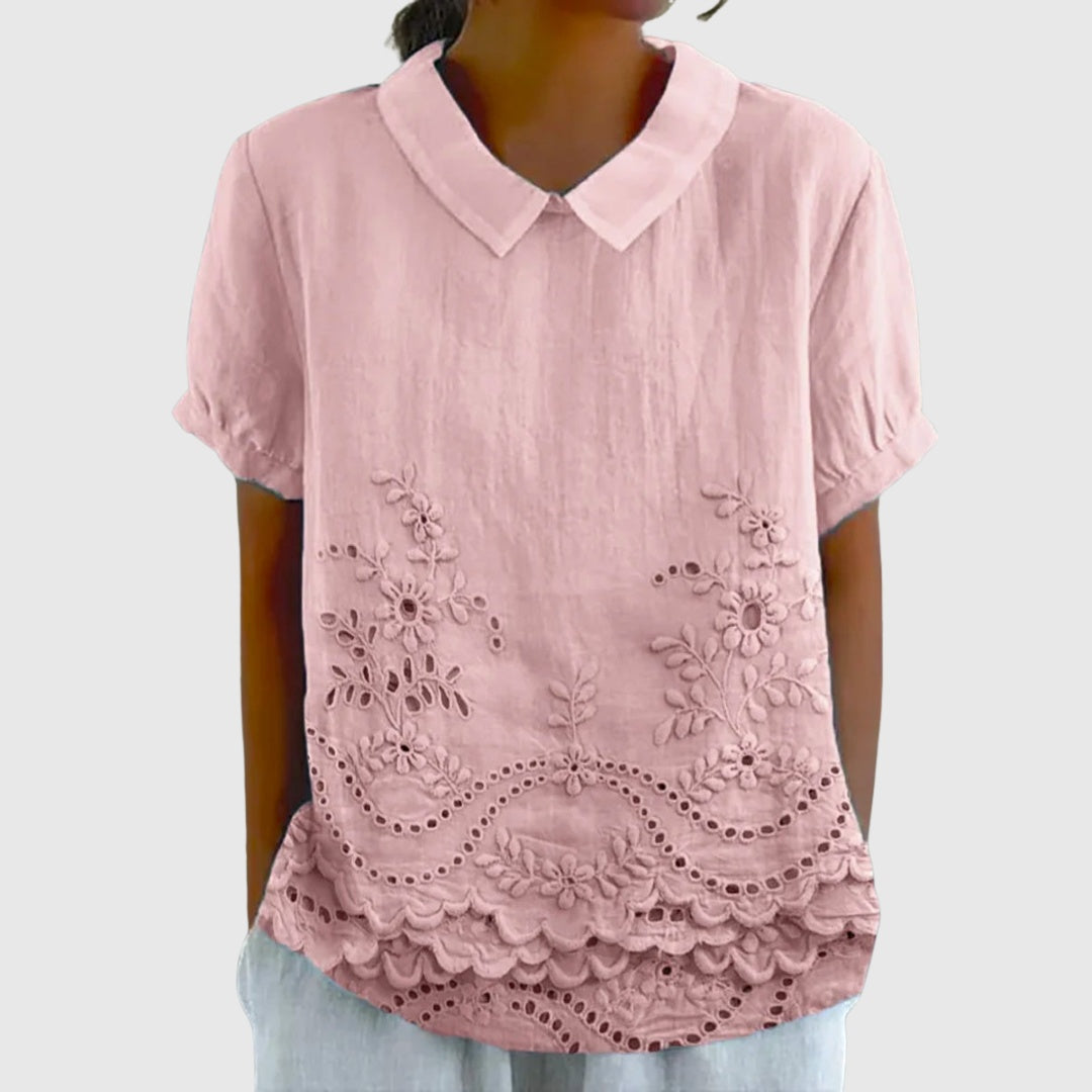 Camisa Oversize de Verano Estampada de Manga Corta Mujer