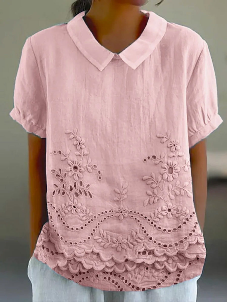 Camisa Oversize de Verano Estampada de Manga Corta Mujer