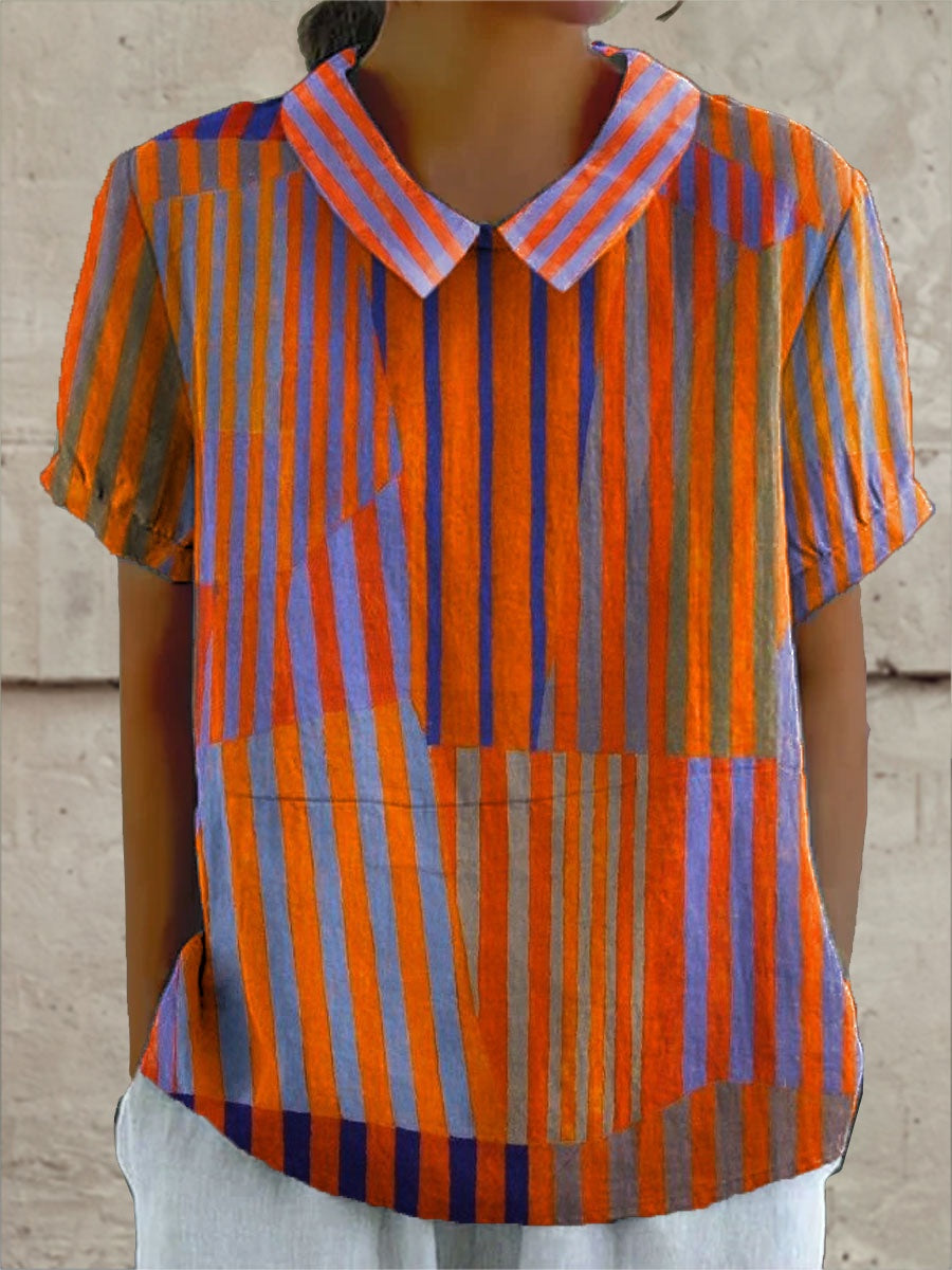 Camisa Oversize de Verano Estampada de Manga Corta Mujer