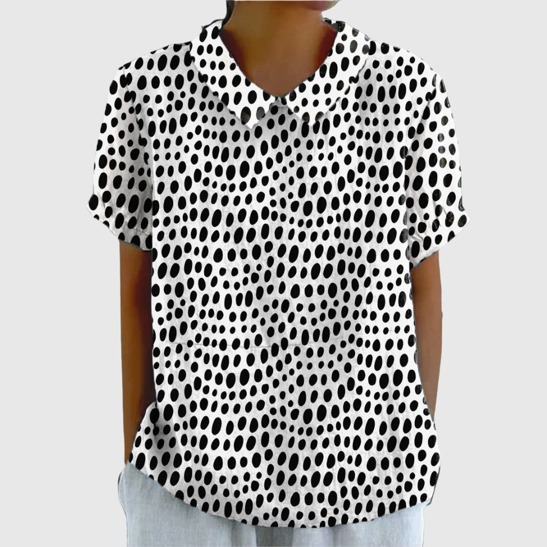 Camisa Oversize de Verano Estampada de Manga Corta Mujer