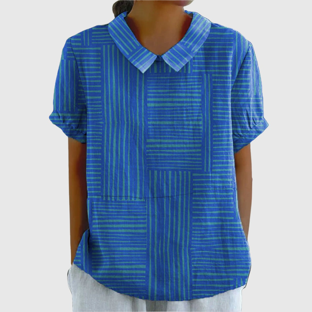 Camisa Oversize de Verano Estampada de Manga Corta Mujer