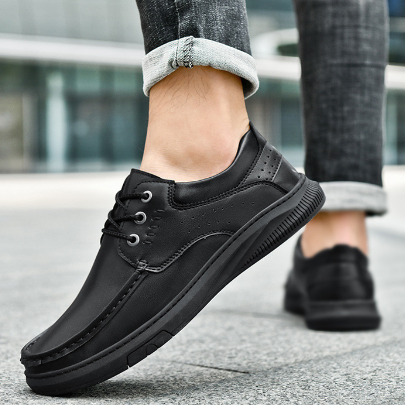 Zapatos Casuales de Piel Hombre Suela Gruesa