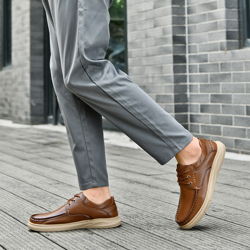 Zapatos Casuales de Piel Hombre Suela Gruesa