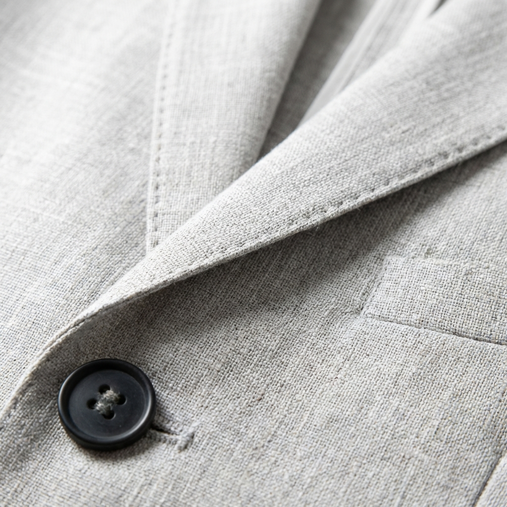 Traje de Lino de Corte Relajado Hombre Solapa Clásica