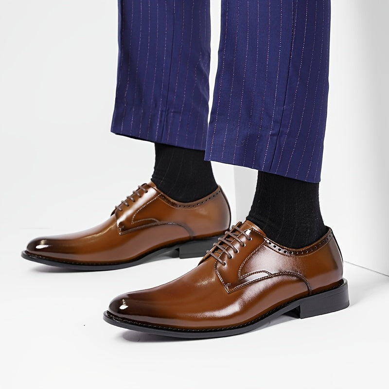 Zapatos Derby de Piel Hombre Cordones Estilo Oxford