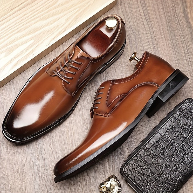 Zapatos Derby de Piel Hombre Cordones Estilo Oxford