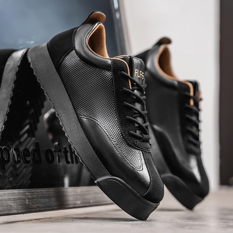 Zapatillas de Piel Hombre Casual Cordones Suela Plana