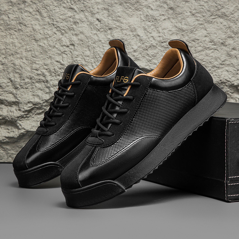 Zapatillas de Piel Hombre Casual Cordones Suela Plana