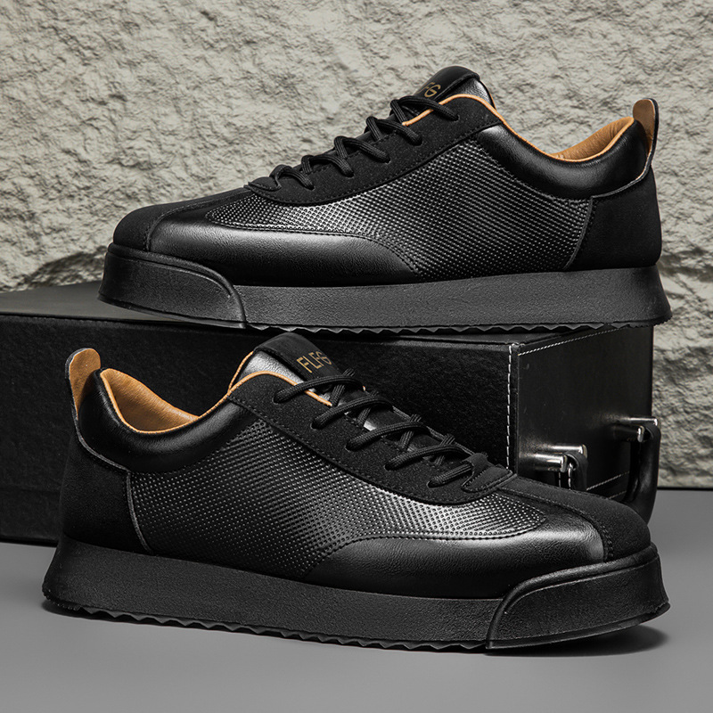 Zapatillas de Piel Hombre Casual Cordones Suela Plana