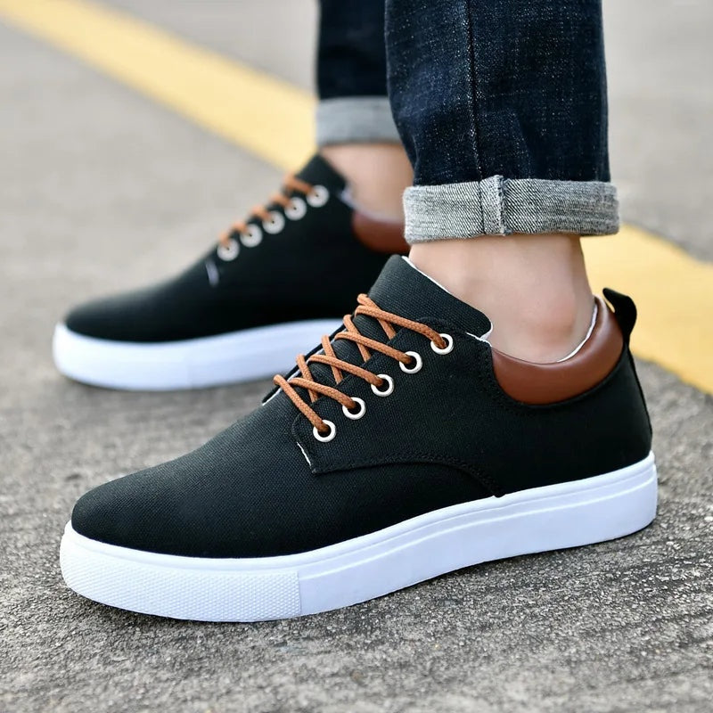 Zapatillas de Lona Hombre Casual Cordones en Contraste