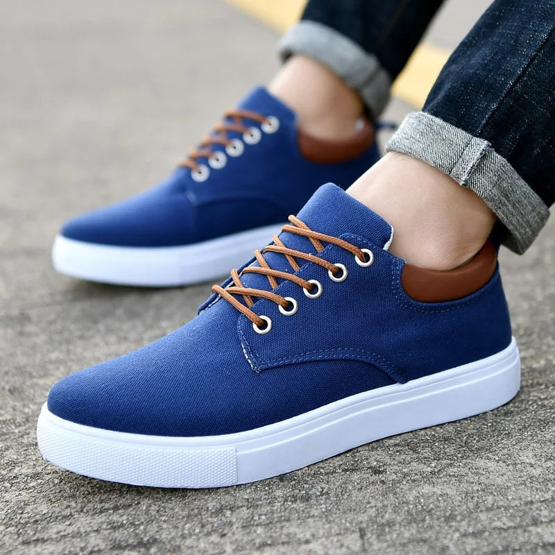Zapatillas de Lona Hombre Casual Cordones en Contraste